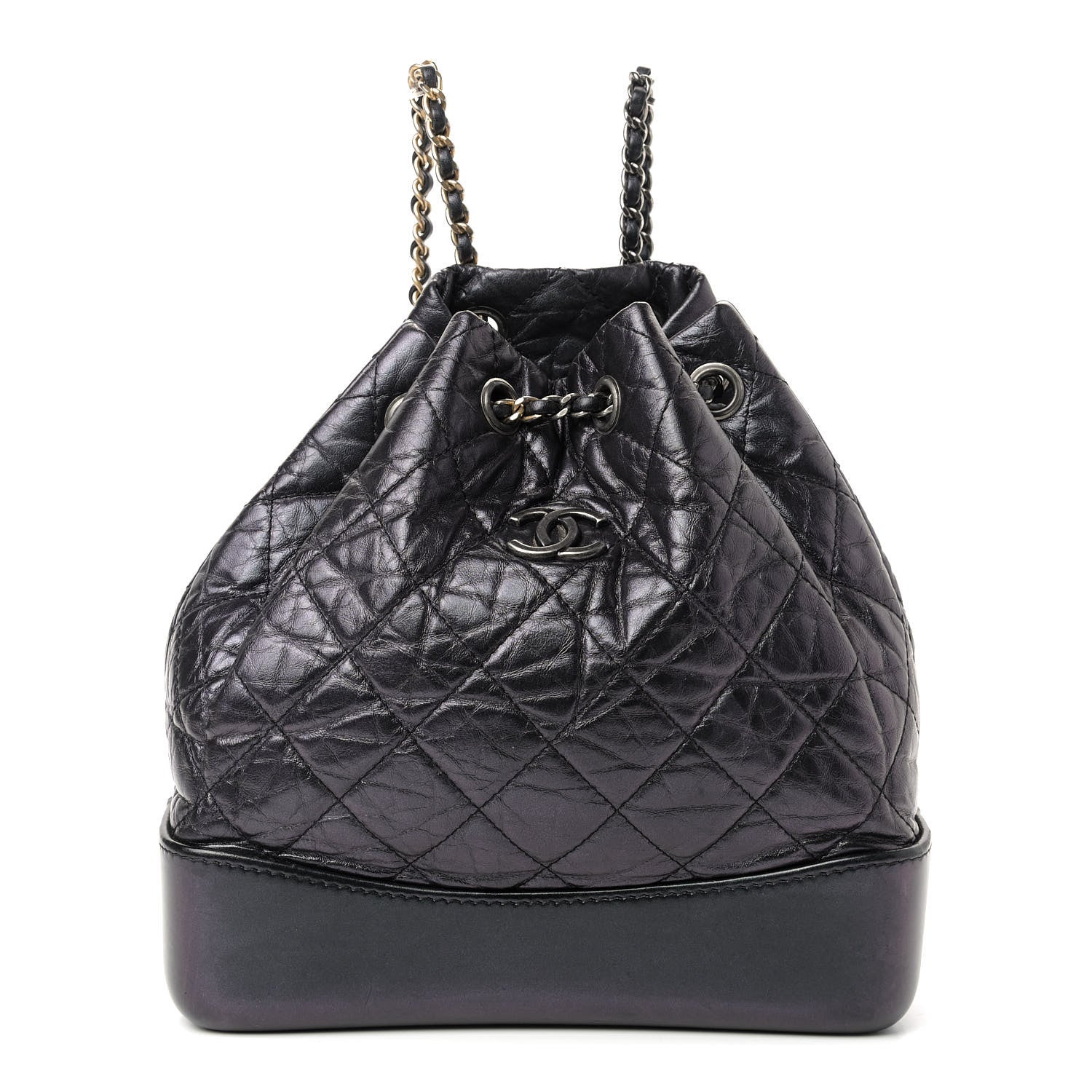 Chanel Aged Calfskin Quilted Small Gabrielle Backpack Black 1 of 8