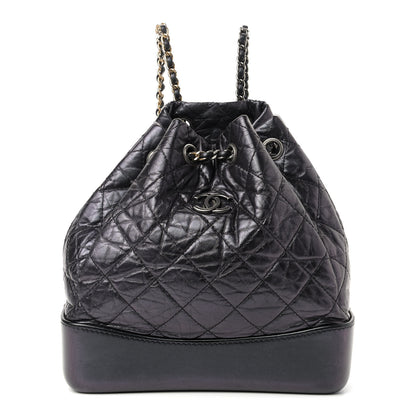 Chanel Aged Calfskin Quilted Small Gabrielle Backpack Black 1 of 8