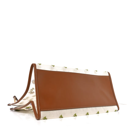 Miu Miu Nappa Embroidered Floral Shopping Bag Cognac 5 of 11