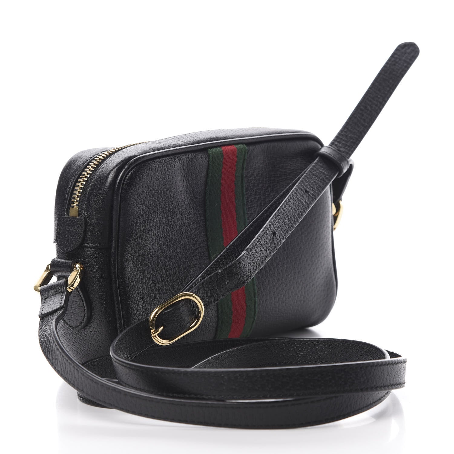 Gucci Calfskin Web Mini Ophidia Shoulder Bag Black 3 of 12