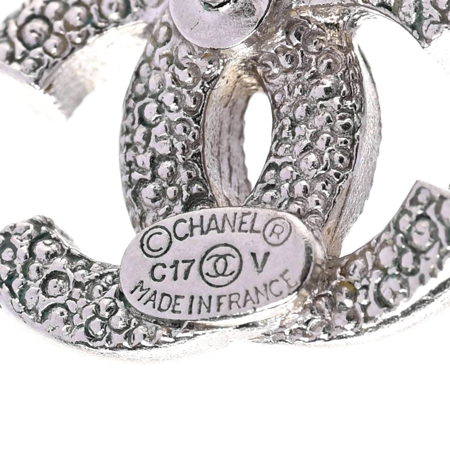 Crystal CC Earrings Silver