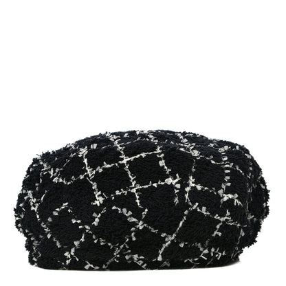 Chanel Cotton Tweed CC Beret S Black White 2 of 5