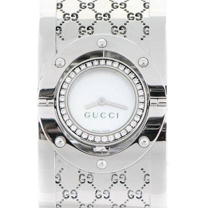 Gucci Stainless Steel Diamond Bezel Mother of Pearl 33mm Twirl Quartz Watch 1 of 11
