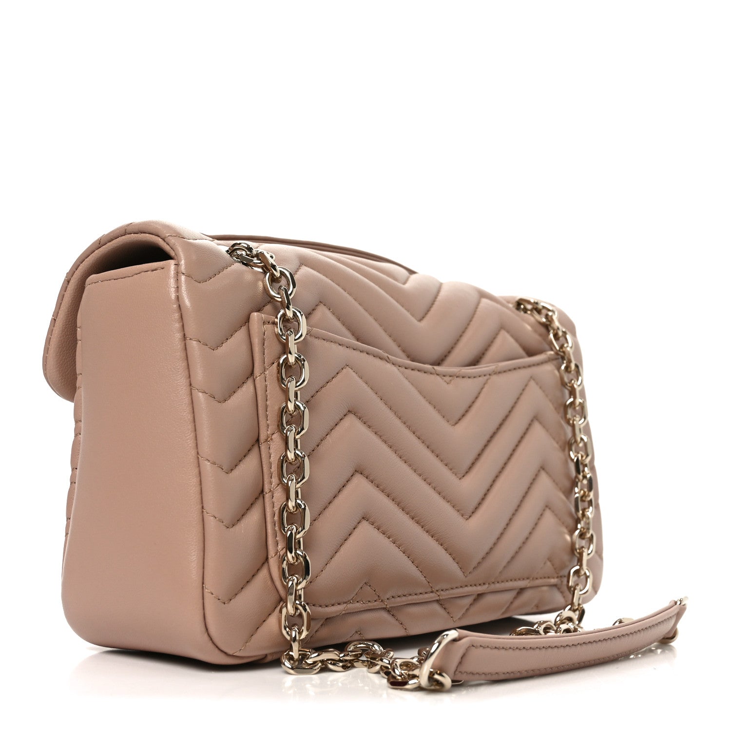 Gucci Lambskin Matelasse Medium GG Marmont Shoulder Bag Pink Beige 3 of 11