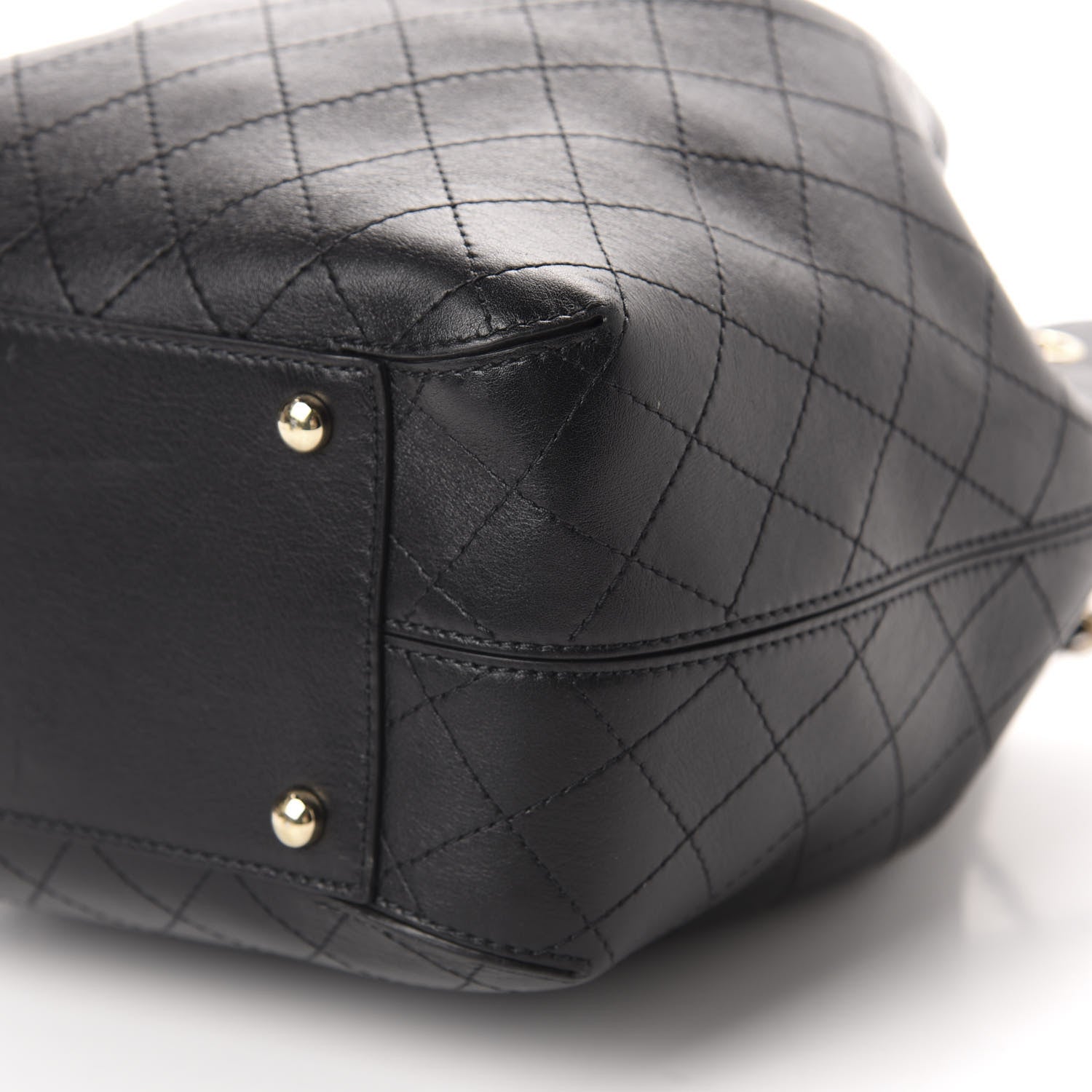 Chanel Calfskin Stitched Drawstring Bag Black 7 of 13