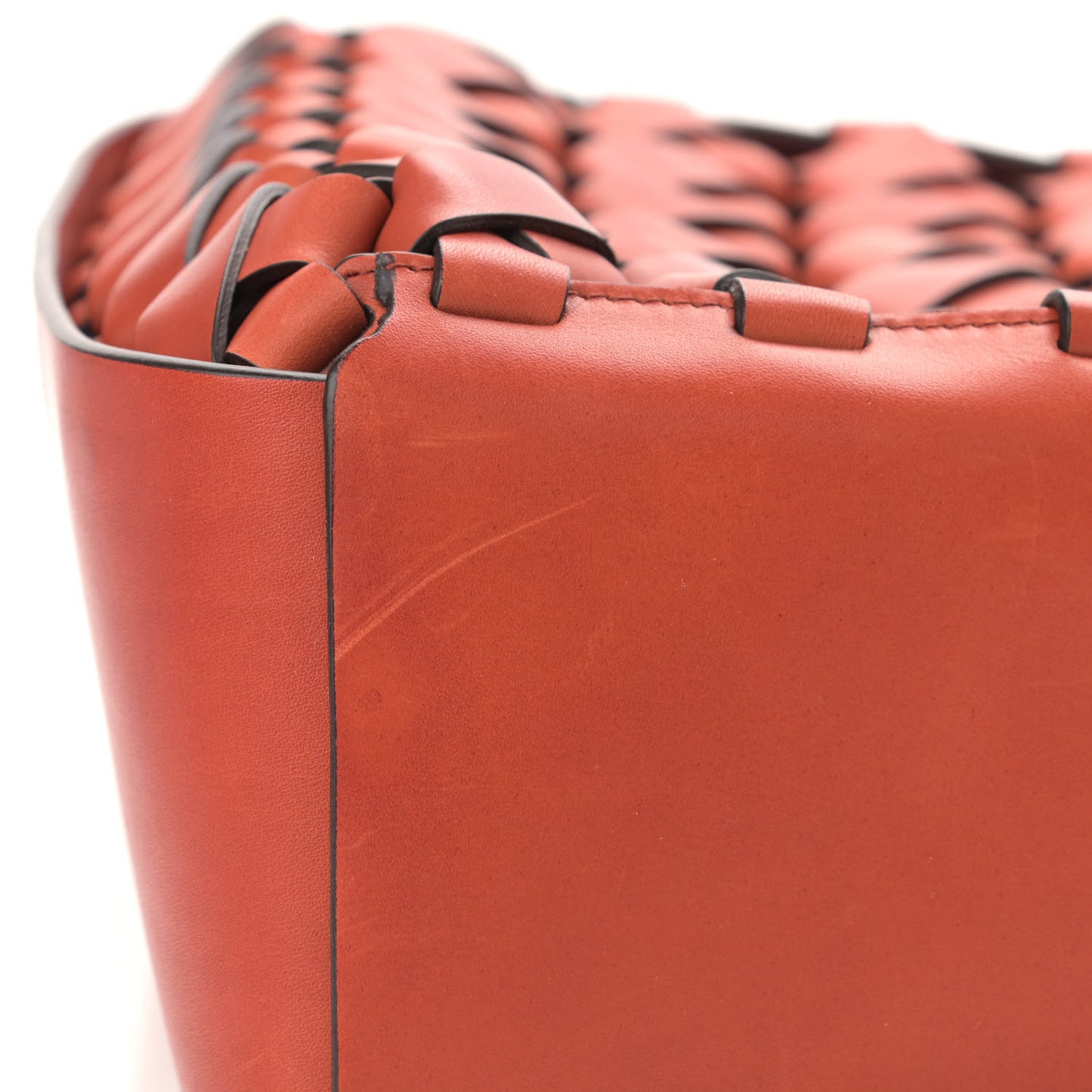 Woven Calfskin New Line Shoulder Bag Copper Bronze