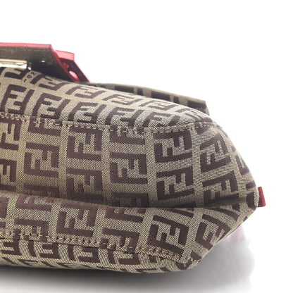 Fendi Zucchino Vitello Elite Enamel Mini Forever Mama Baguette Mogano Panna Rosso 8 of 8