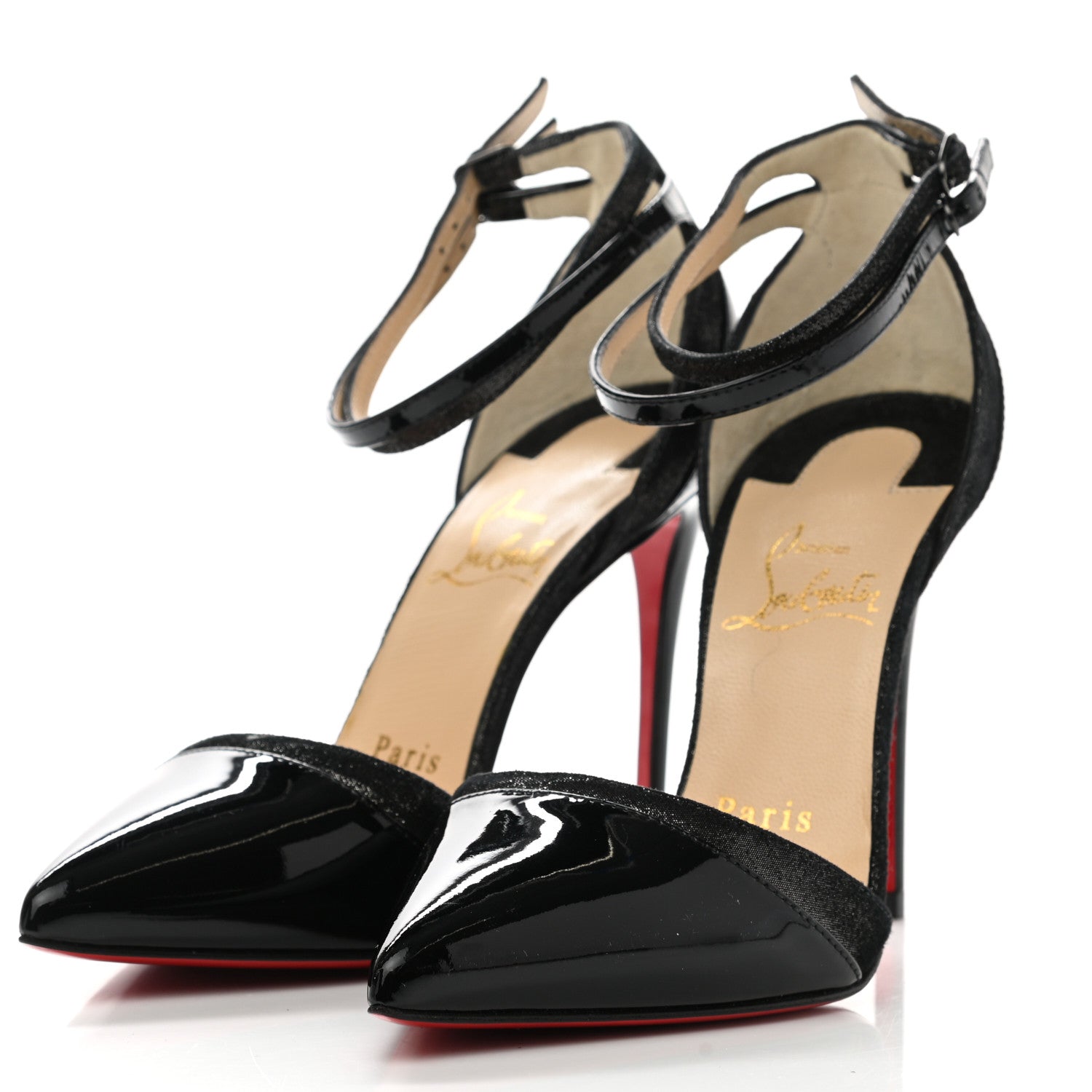 Christian Louboutin Patent Uptown Double 85 Pumps 35 Black 3 of 7