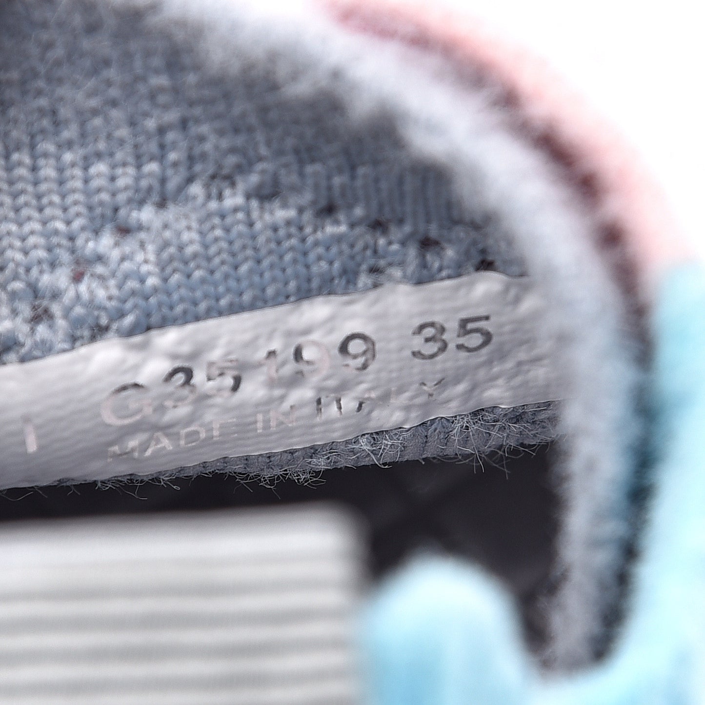 Mixed Fabrics Knit Sneakers 35 Grey Pink Blue