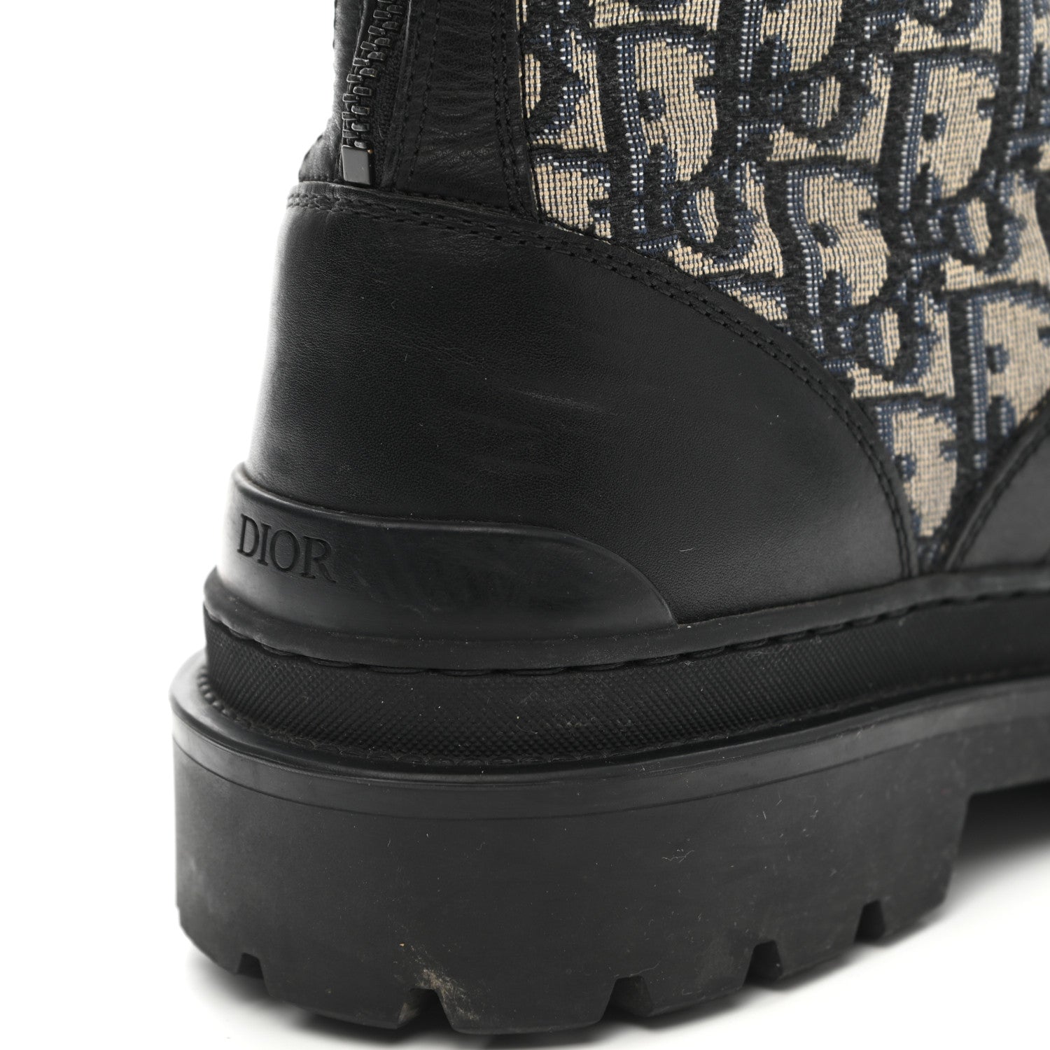 Christian Dior Calfskin Oblique Mens Explorer Ankle Boots 41 Black Blue 9 of 12