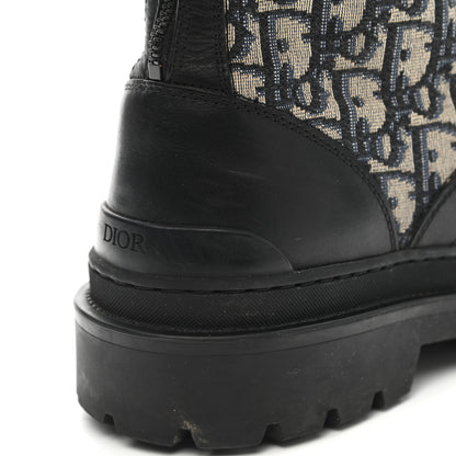 Christian Dior Calfskin Oblique Mens Explorer Ankle Boots 41 Black Blue 9 of 12