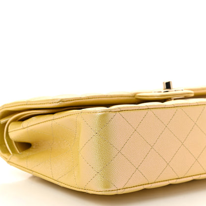 Chanel Iridescent Caviar Quilted Medium Double Flap Yellow 9 of 11