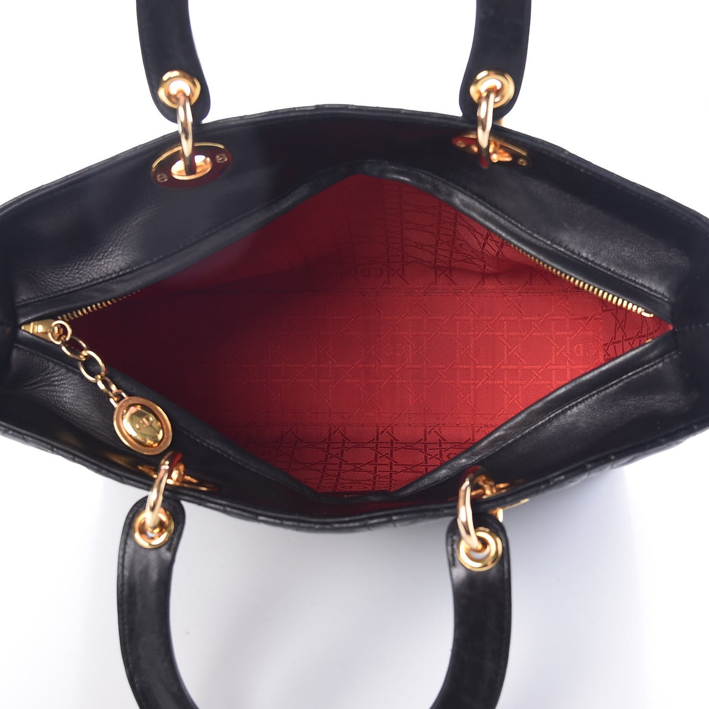 Lambskin Cannage Large Lady Dior Black
