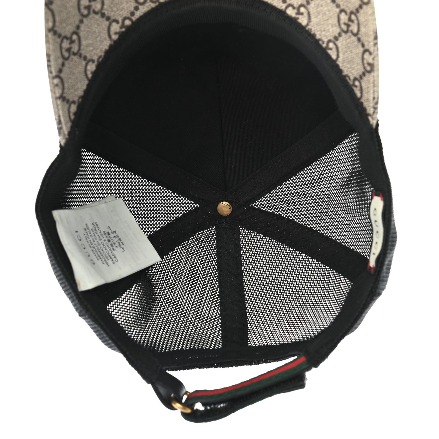 GG Supreme Monogram Bee Print Baseball Hat M Beige