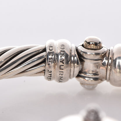 David Yurman Sterling Silver Diamond Pink Mother of Pearl Pink Tourmaline 21mm Classic Cable Quartz Watch 4 of 5