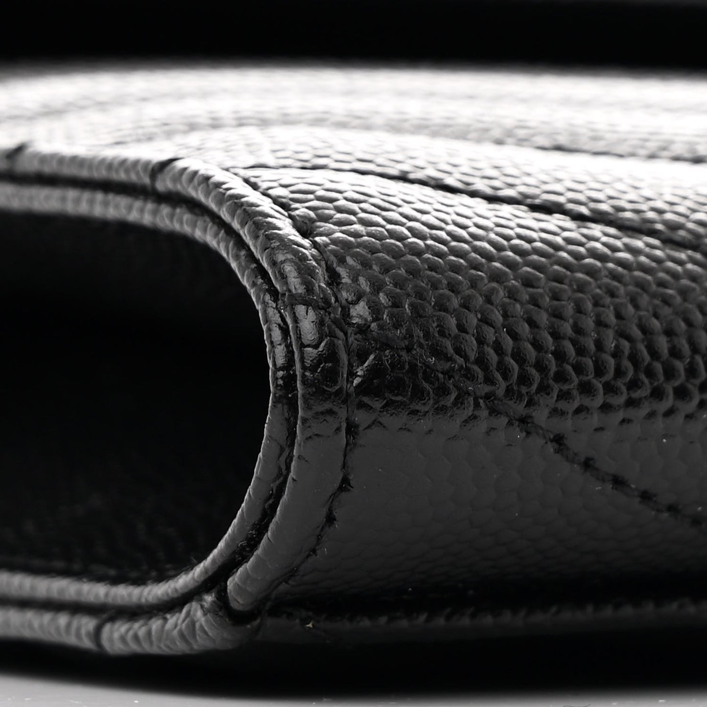 Grain De Poudre Matelasse Chevron Monogram Envelope Clutch Black