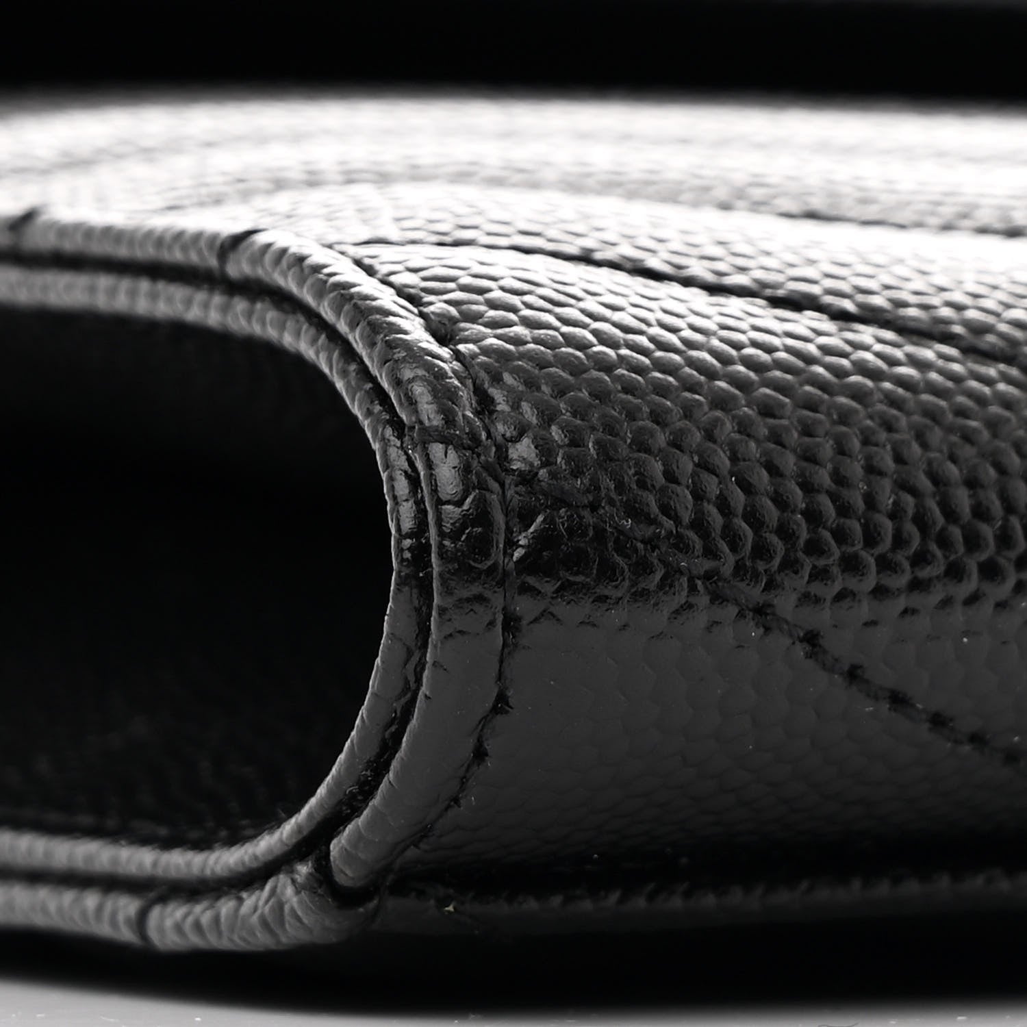 Saint Laurent Grain De Poudre Matelasse Chevron Monogram Envelope Clutch Black 9 of 10