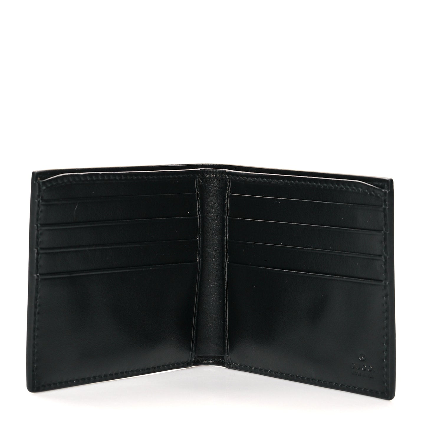 Plutone Calfskin Logo Bi-Fold Wallet Black