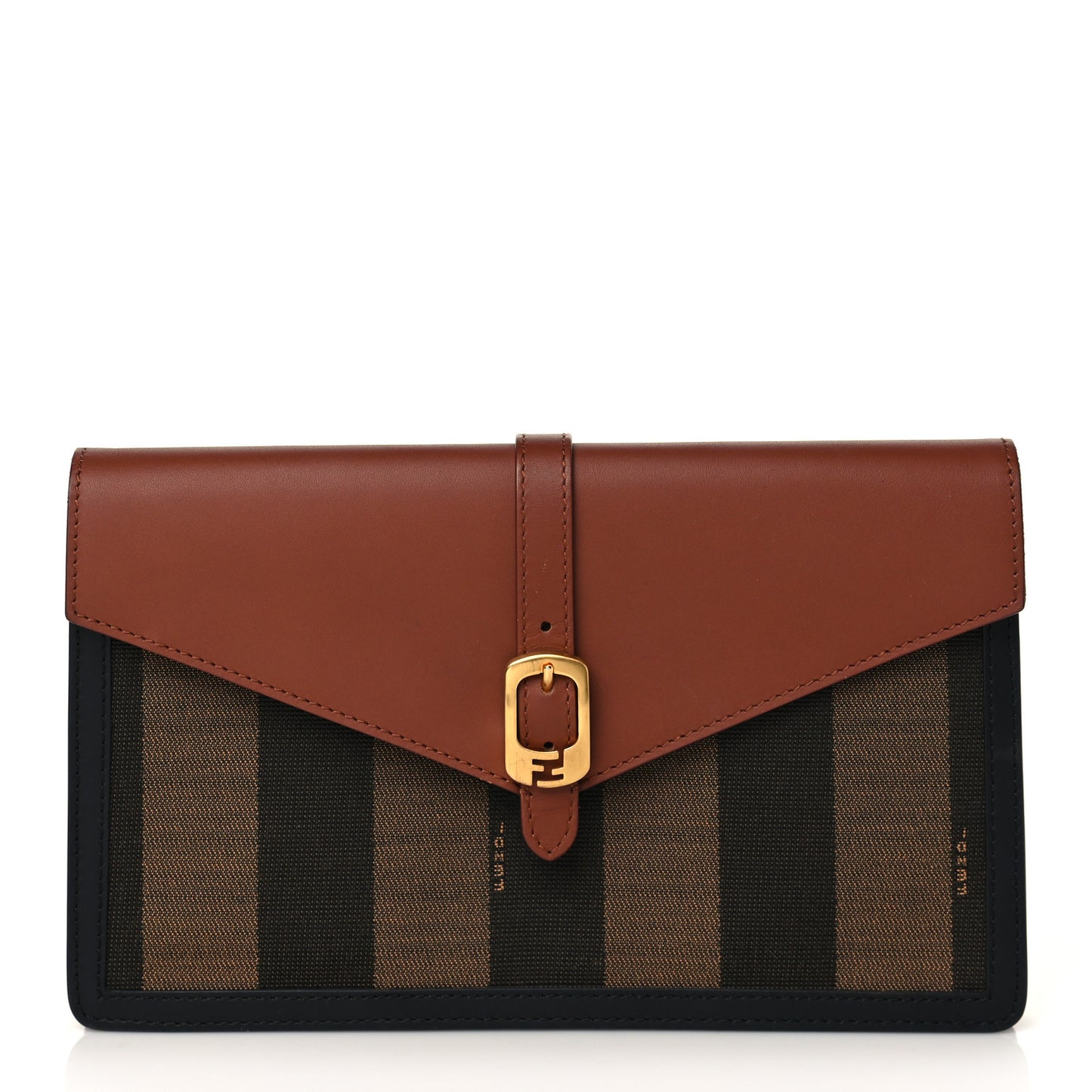 Calfskin Pequin Large Chameleon Envelope Clutch Tobacco