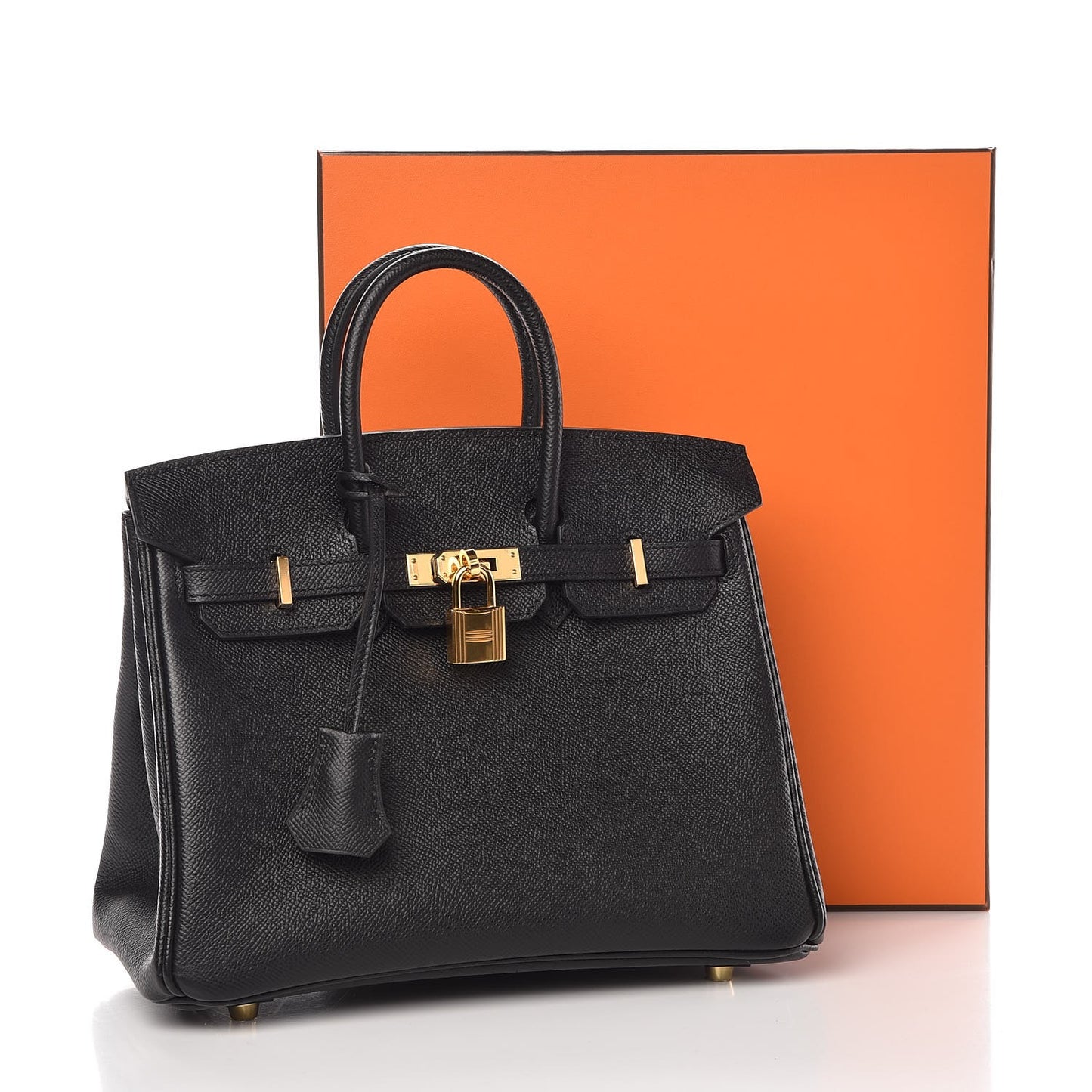 Epsom Horseshoe Birkin 25 Black Rouge Vif
