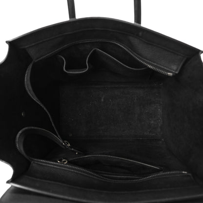Celine Drummed Calfskin Mini Luggage Black 5 of 10