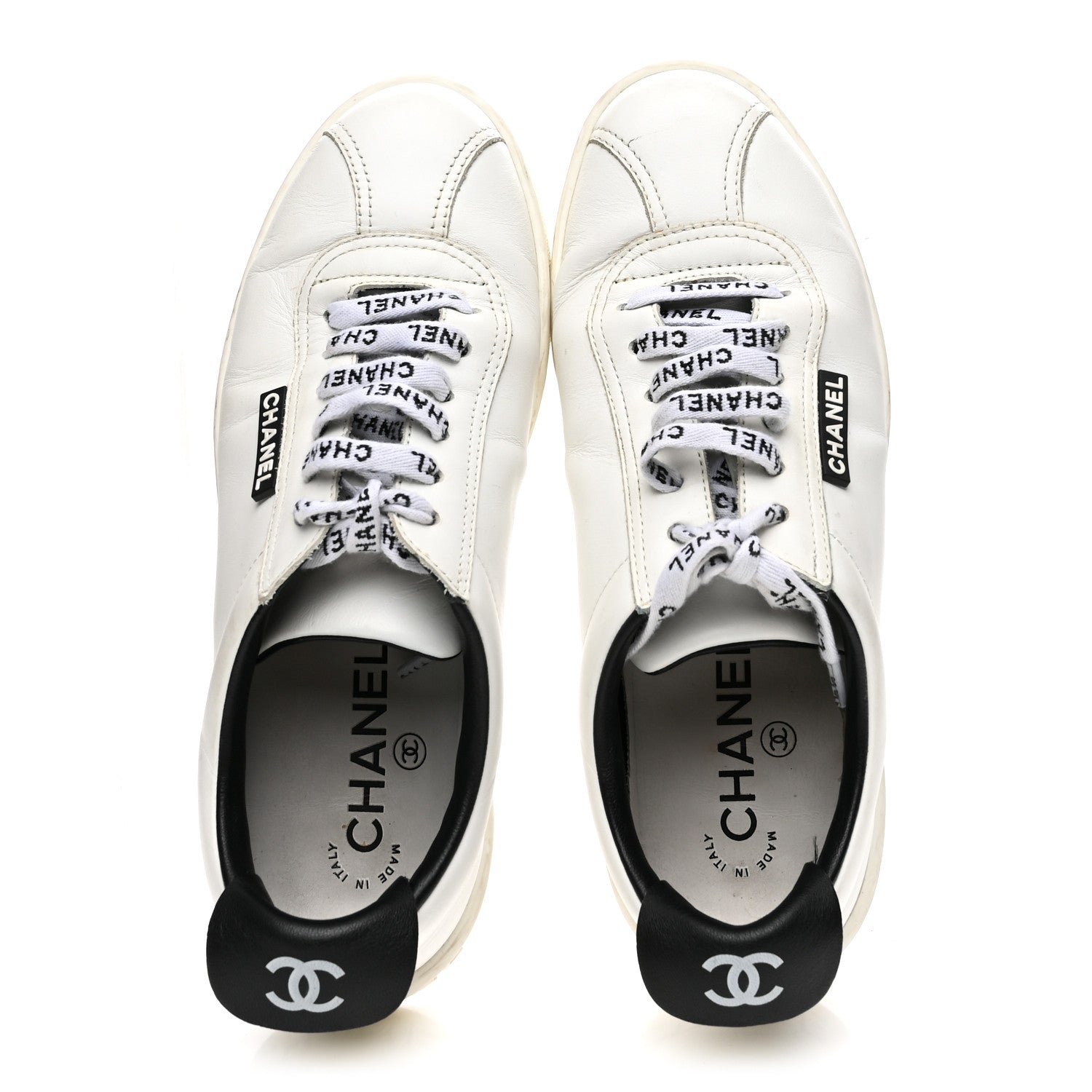 Chanel Calfskin CC Womens Sneakers 36 White 2 of 9