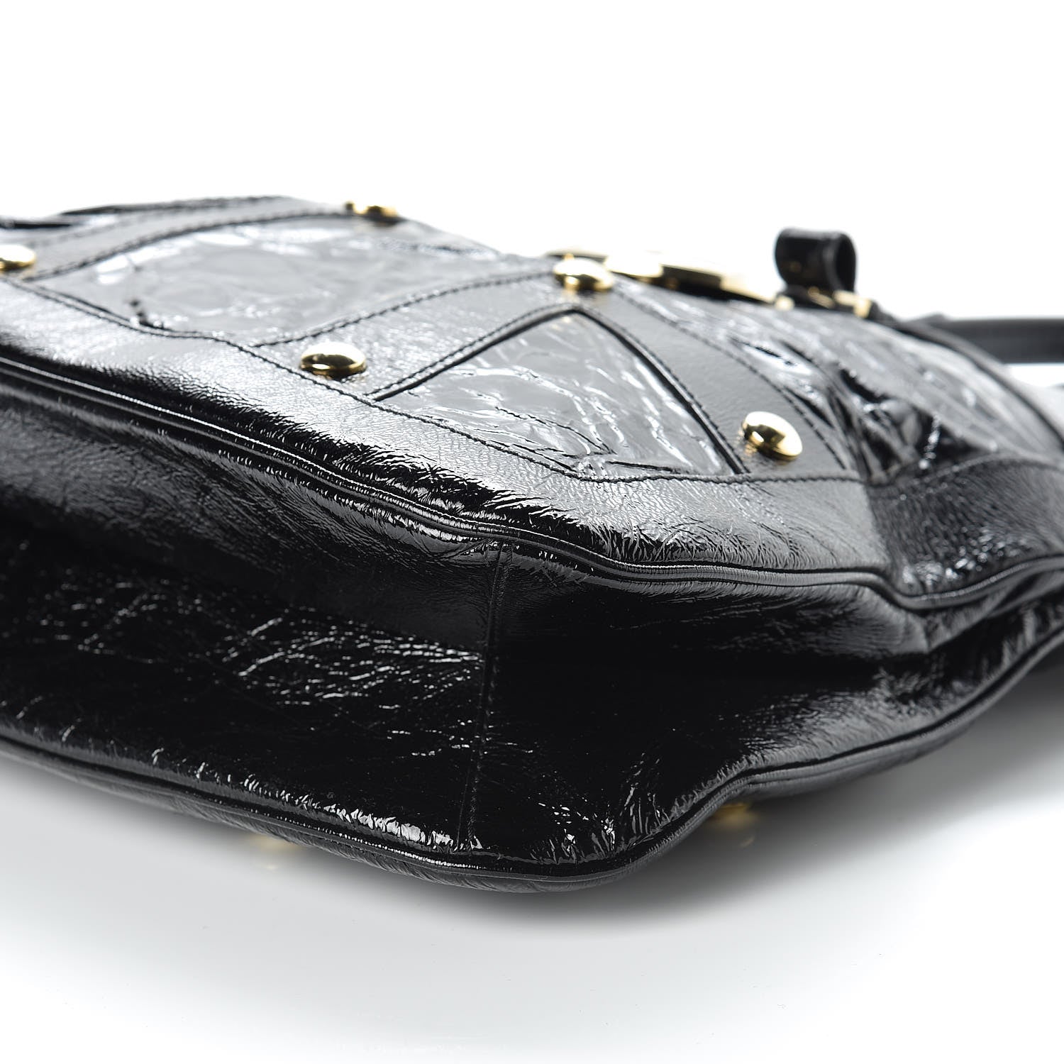 Versace Patent Studded Shoulder Bag Black 8 of 8
