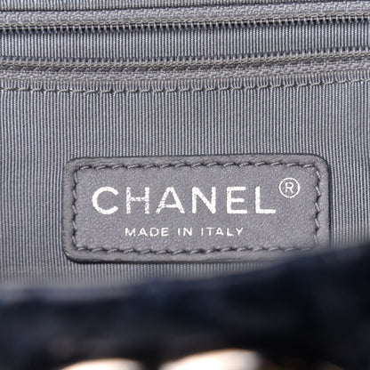 Chanel Glazed Calfskin Lambskin Quilted Portobello Tote Navy 6 of 10
