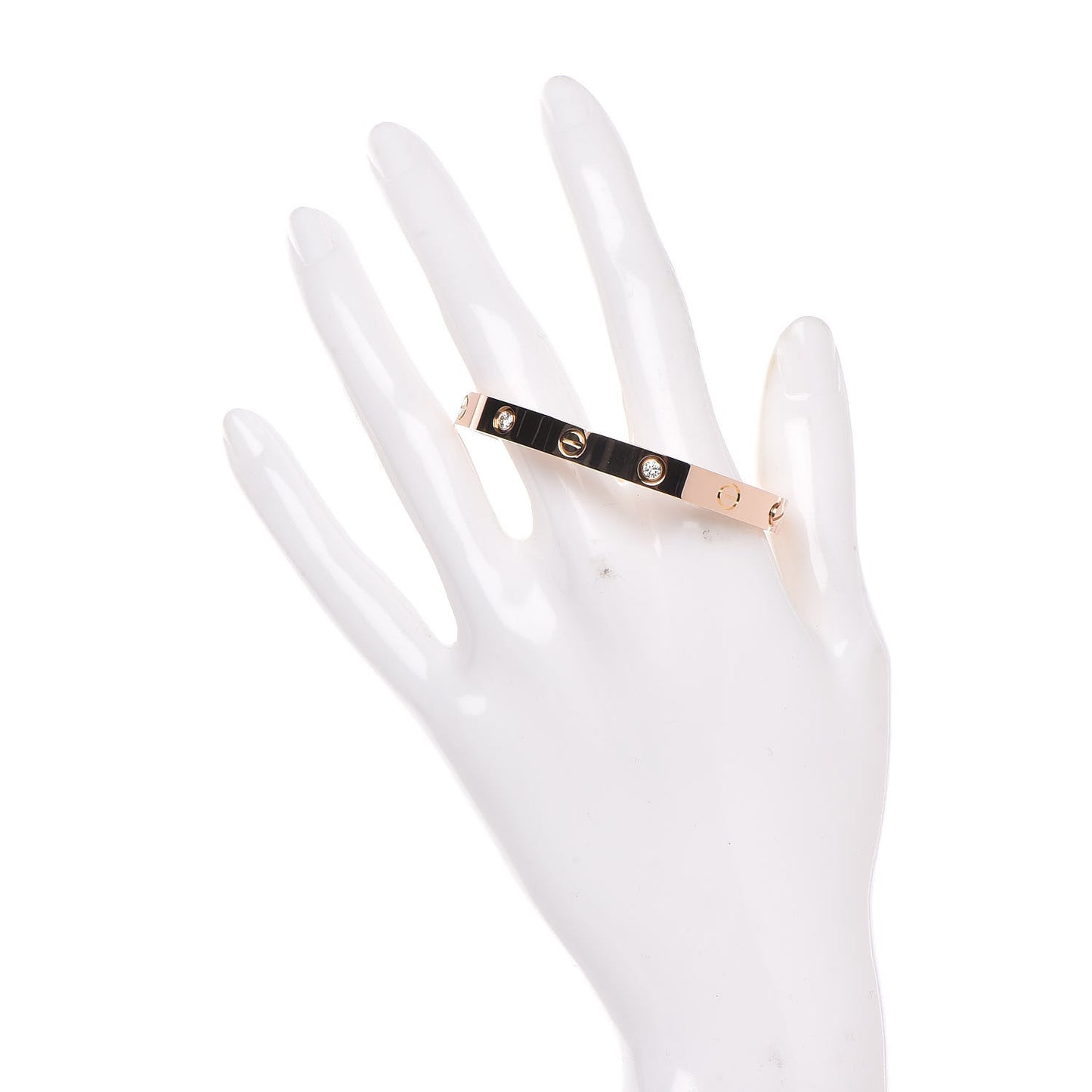 18K Pink Gold 4 Diamond LOVE Bracelet 16