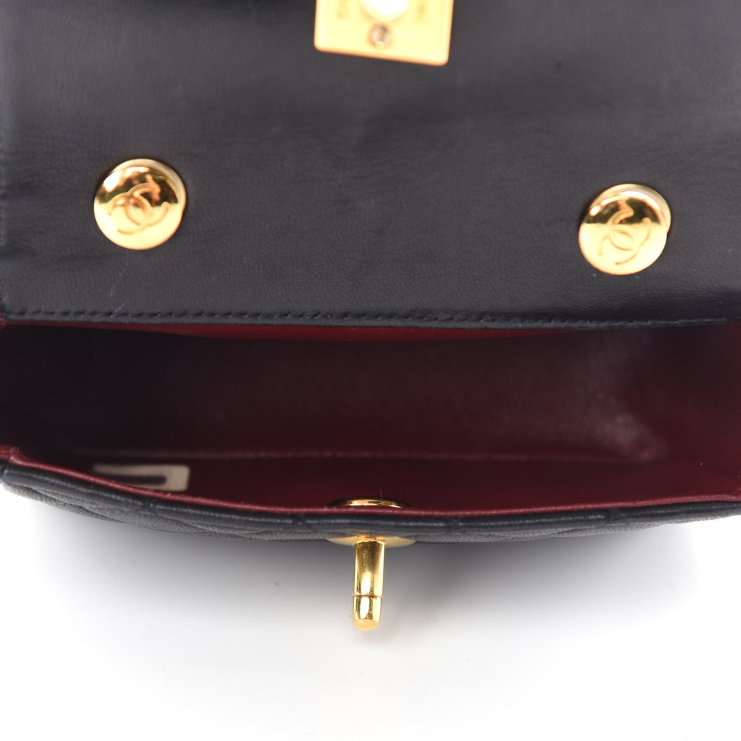 Lambskin Quilted Extra Mini Flap Black