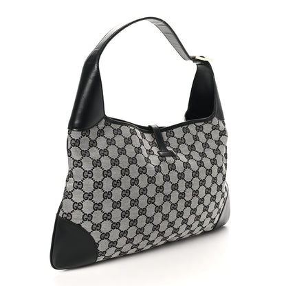 Gucci Monogram Lobster Clasp Jackie O Hobo Black 3 of 11