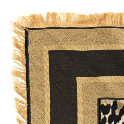 Christian Dior Silk Leopard Print Fringe Scarf Fantai 3 of 4