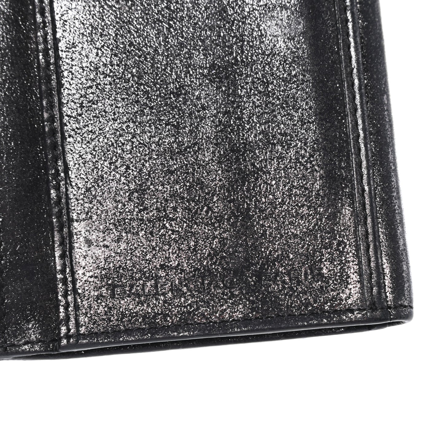 Metallic Calfskin Milkyway Platre Continental Wallet Black