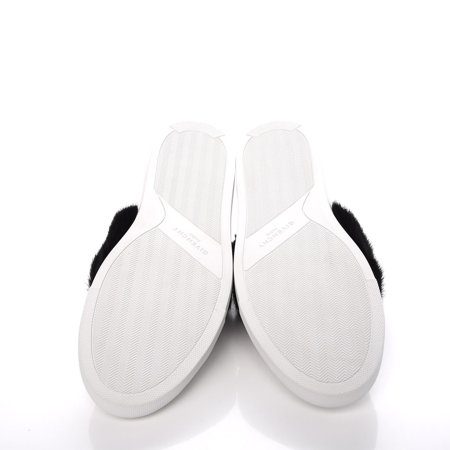 Givenchy Calfskin Mink Fur Womens Urban Street Sneakers 41 White Black 8 of 12