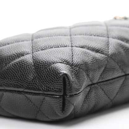 Chanel Caviar Quilted French New Wave Phone Holder With Chain Black 10 of 11