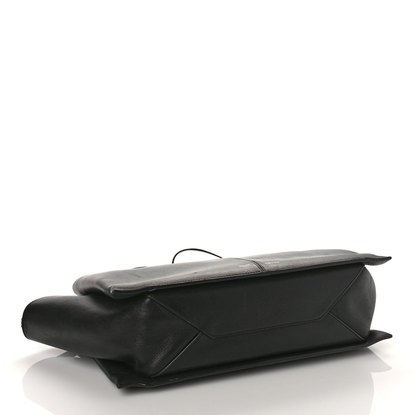 Supple Natural Calfskin Medium Tri-Fold Bag Black