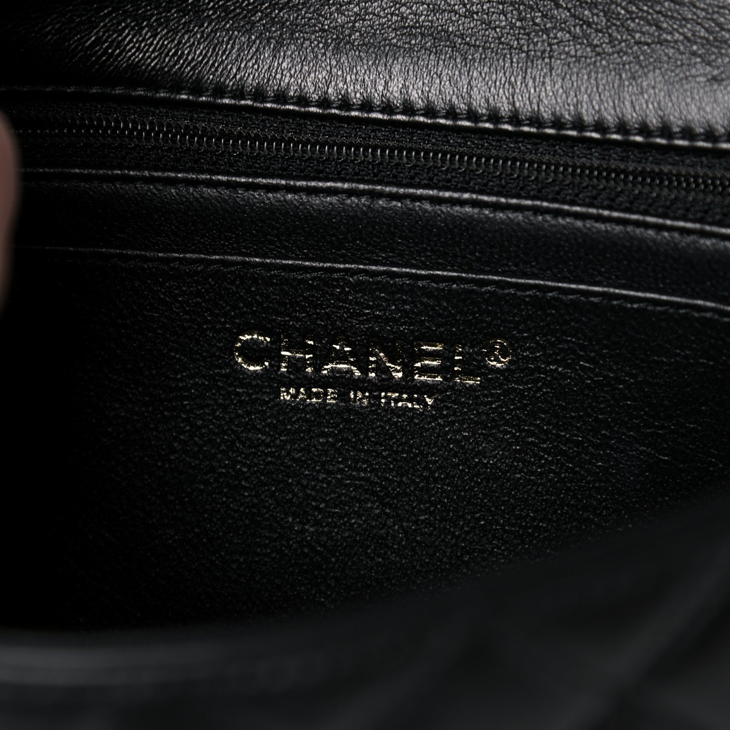 Lambskin Quilted Mini Rectangular Flap Black