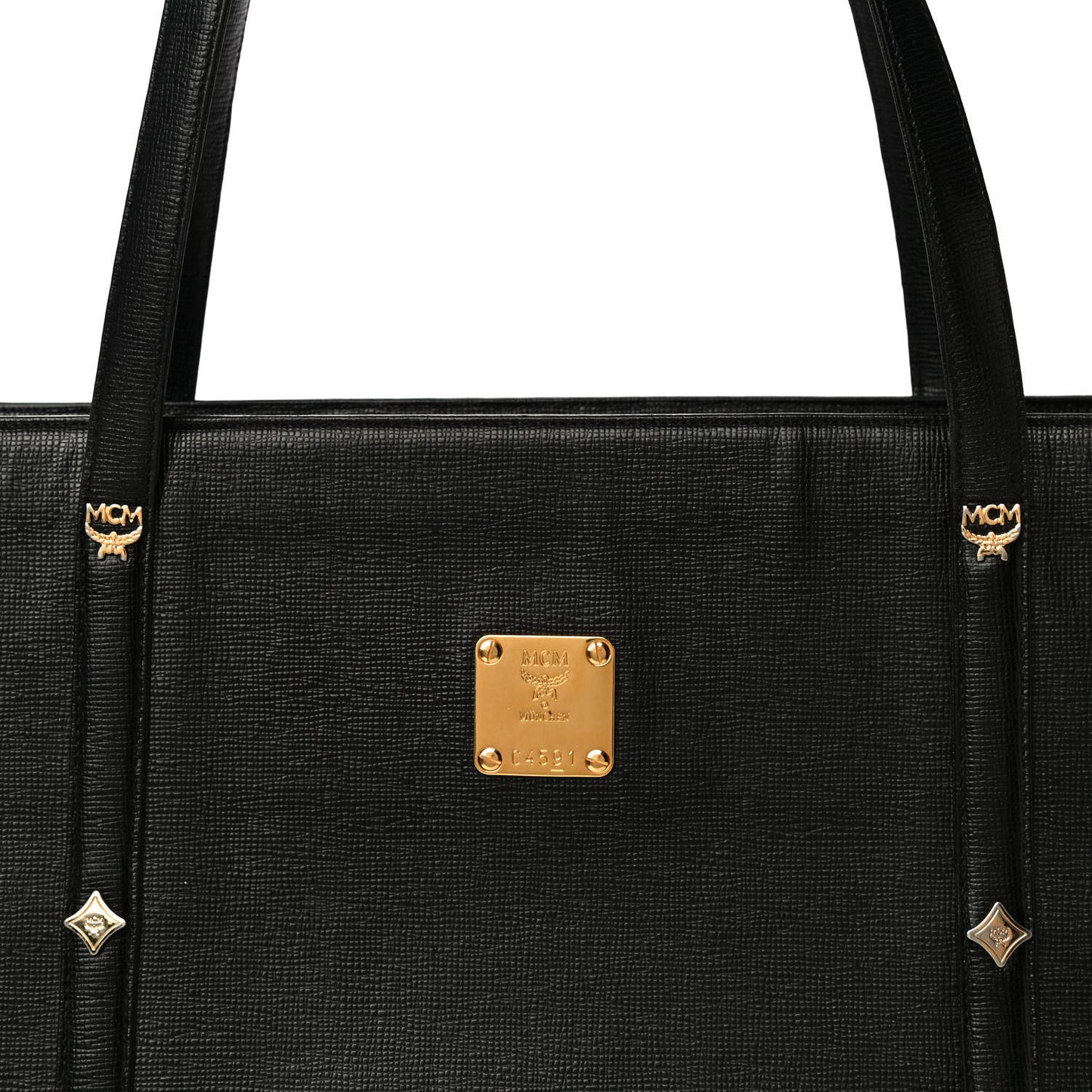 Calfskin Studded Tote Black