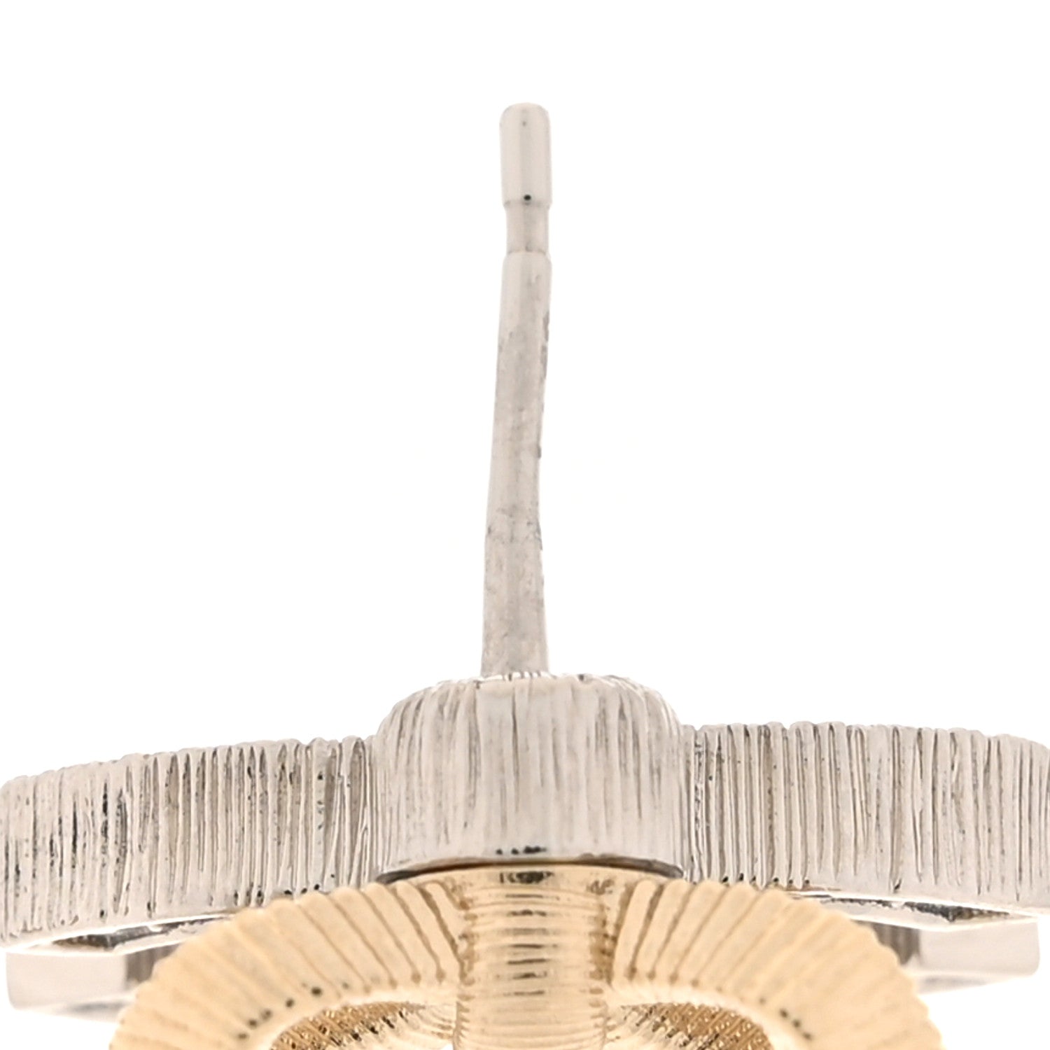 Chanel Crystal CC Bow Earrings Silver Gold 5 of 6