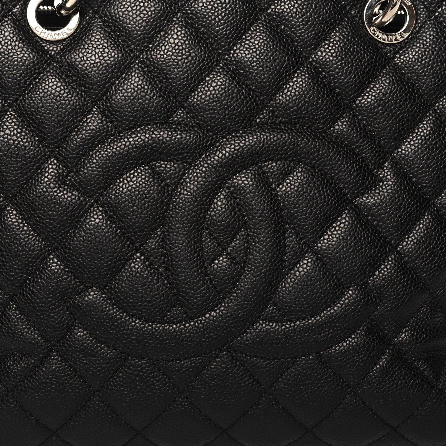 Caviar Quilted Grand Shopping Tote GST Black