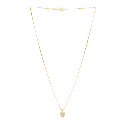 Jennifer Meyer 18K Yellow Gold Mini Heart Charm Pendant Beaded Necklace 3 of 4