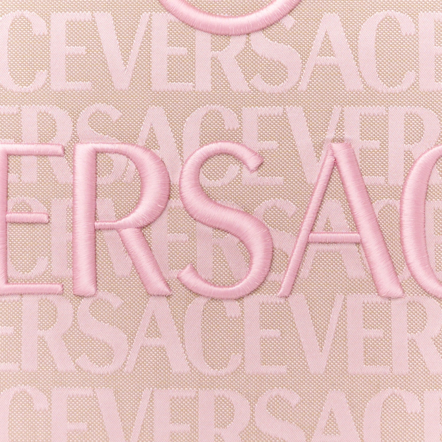 Versace Jacquard Canvas Large Allover Medusa Tote Baby Pink Beige 8 of 10