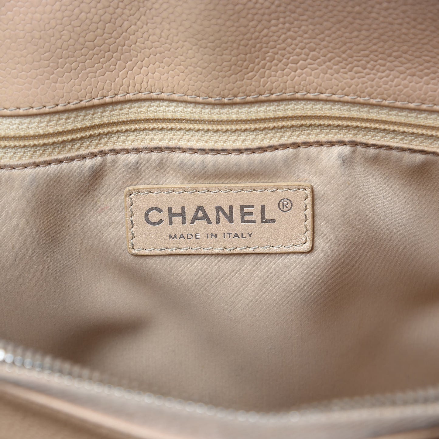 Caviar Quilted Grand Shopping Tote GST Beige Clair