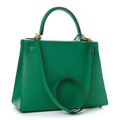 Hermes Epsom Kelly Sellier 28 Vert Vertigo 2 of 10
