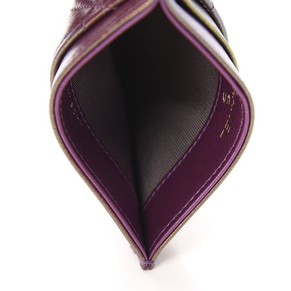 Chanel Iridescent Lambskin Quilted Card Holder Purple 5 of 9