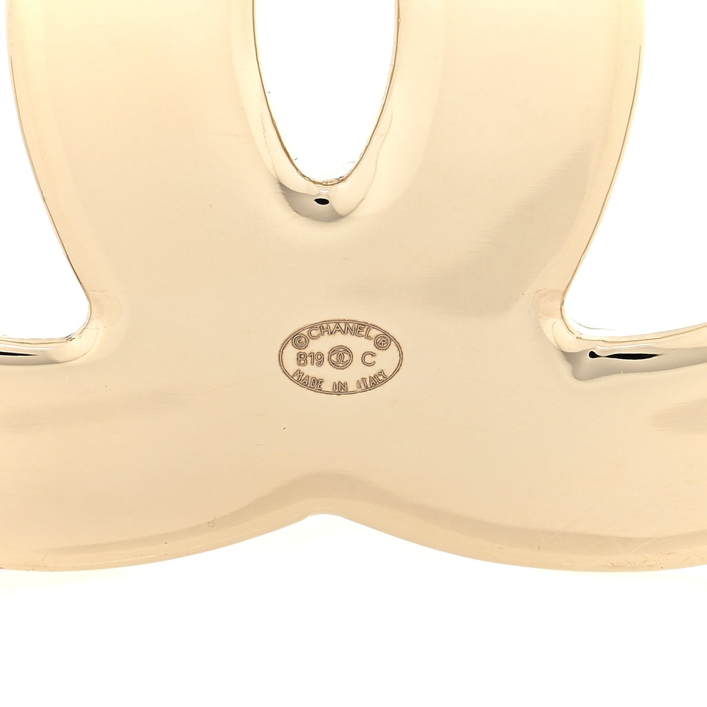 Crystal Enamel CC Brooch White Grey