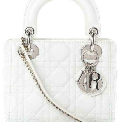 Christian Dior Lambskin Cannage Mini Lady Dior White 8 of 14