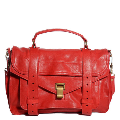 Proenza Schouler Lambskin Medium PS1 Satchel Bright Red 1 of 13