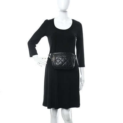 Chanel Lambskin Quilted Waist Belt Bag Black 2 of 12