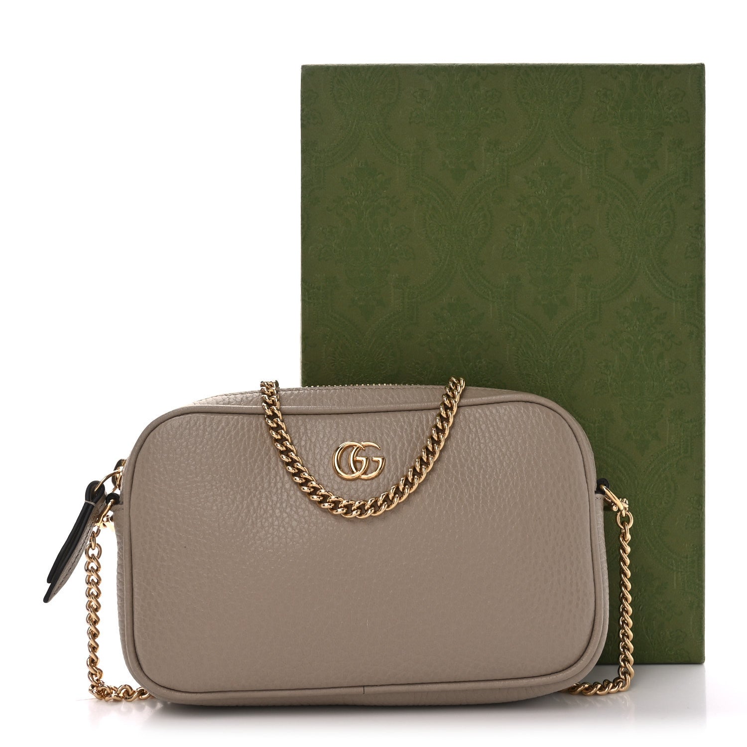 Gucci Dollar Calfskin Super Mini GG Marmont Chain Shoulder Bag Beige 11 of 11